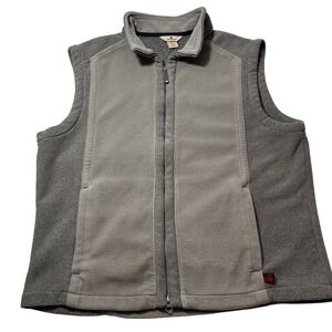 Woolrich Mens Fleece Vest Full Zip Greenish Gray Large Outdoor Sport